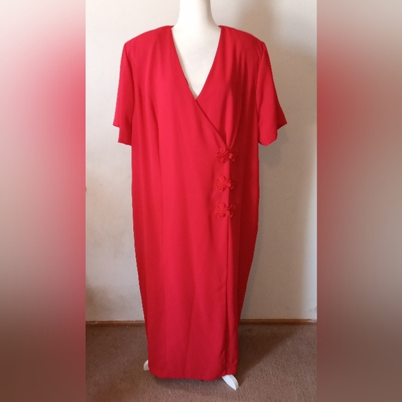 Ultra Dress elegant Maxi Wrap Dress Red Women's Size 22W - Picture 1 of 12